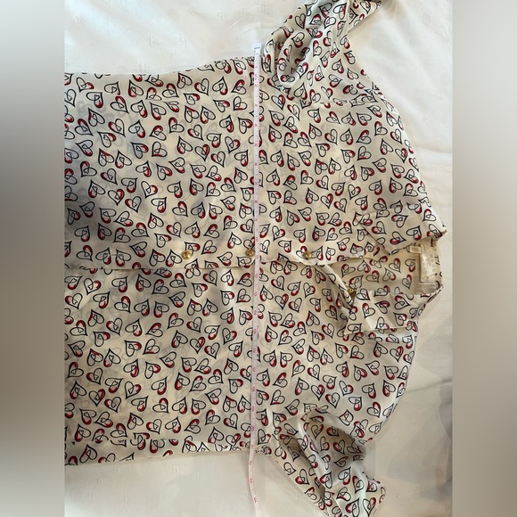 Escada Long Sleeve Heart Patterned Silk Blouse - Picture 11 of 11
